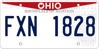OH license plate FXN1828