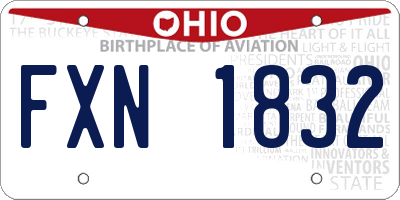 OH license plate FXN1832