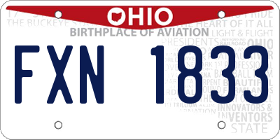 OH license plate FXN1833