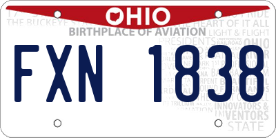 OH license plate FXN1838