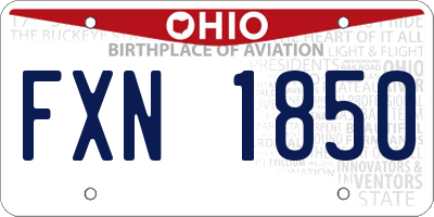 OH license plate FXN1850
