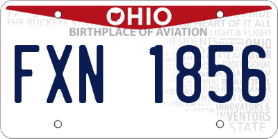 OH license plate FXN1856
