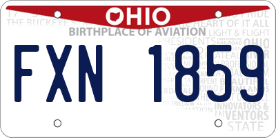 OH license plate FXN1859