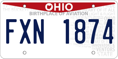OH license plate FXN1874