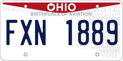 OH license plate FXN1889