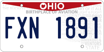 OH license plate FXN1891