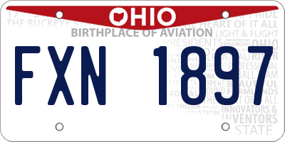 OH license plate FXN1897