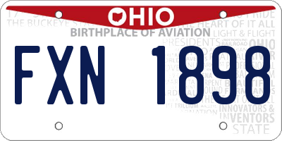 OH license plate FXN1898