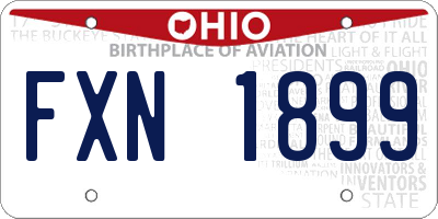 OH license plate FXN1899