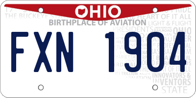 OH license plate FXN1904