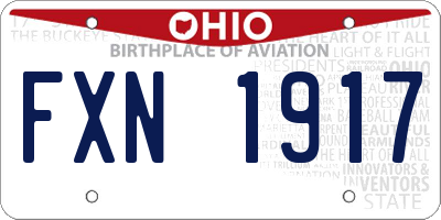 OH license plate FXN1917