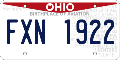 OH license plate FXN1922