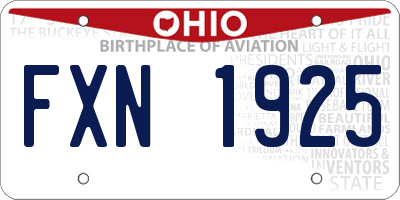 OH license plate FXN1925