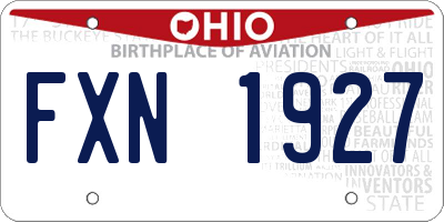 OH license plate FXN1927