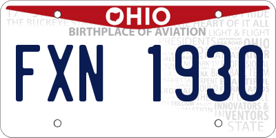 OH license plate FXN1930