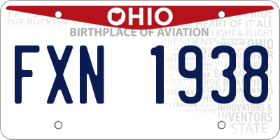 OH license plate FXN1938