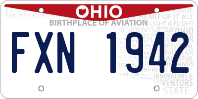 OH license plate FXN1942