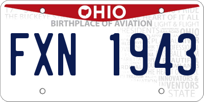OH license plate FXN1943