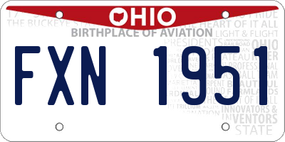 OH license plate FXN1951