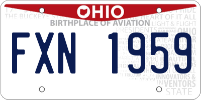 OH license plate FXN1959