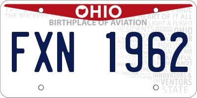 OH license plate FXN1962