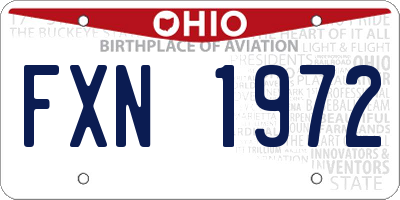 OH license plate FXN1972