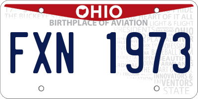 OH license plate FXN1973