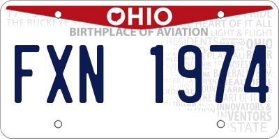 OH license plate FXN1974