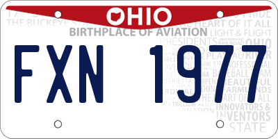 OH license plate FXN1977