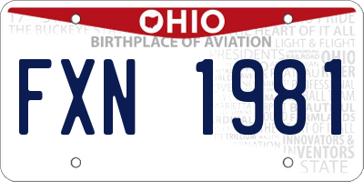 OH license plate FXN1981