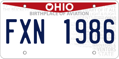 OH license plate FXN1986