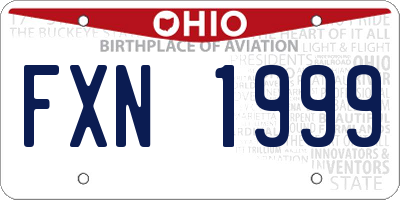 OH license plate FXN1999
