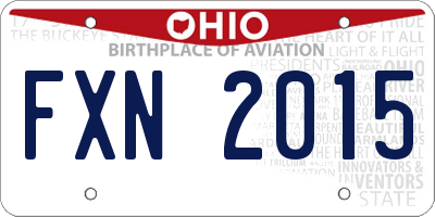 OH license plate FXN2015