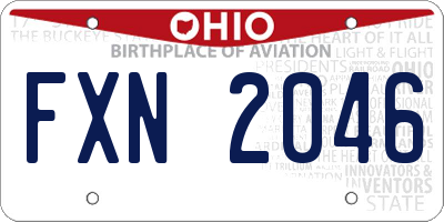 OH license plate FXN2046