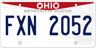 OH license plate FXN2052