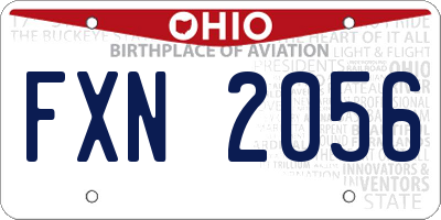 OH license plate FXN2056