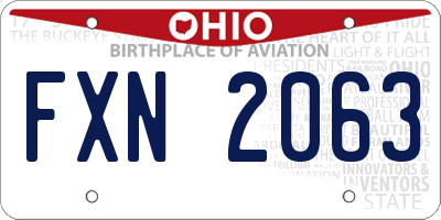 OH license plate FXN2063