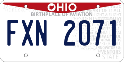 OH license plate FXN2071