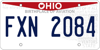 OH license plate FXN2084