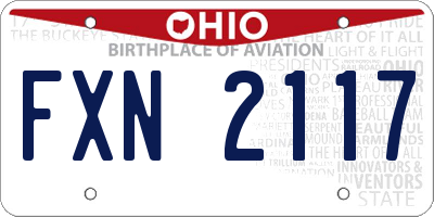OH license plate FXN2117