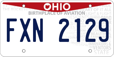 OH license plate FXN2129