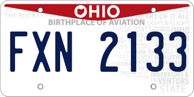 OH license plate FXN2133