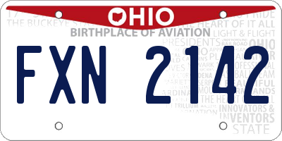 OH license plate FXN2142