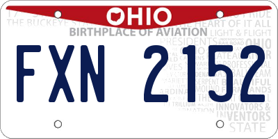 OH license plate FXN2152