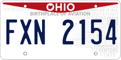OH license plate FXN2154