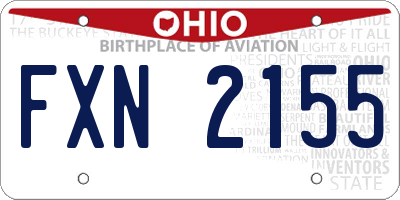 OH license plate FXN2155