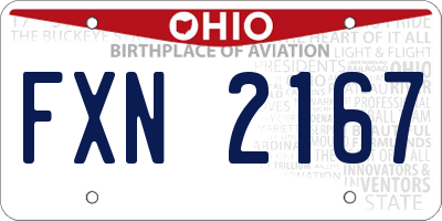 OH license plate FXN2167