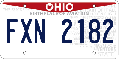 OH license plate FXN2182