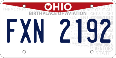 OH license plate FXN2192