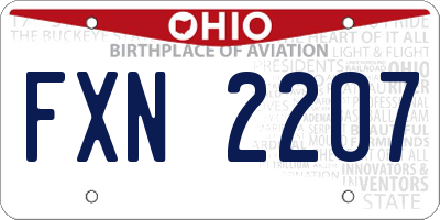 OH license plate FXN2207